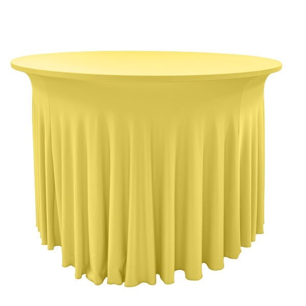 STREÇ FLOW YUVARLAK BANKET MASA ÖRTÜSÜ - 220 GR STREÇ SARI - 120 cm Çap