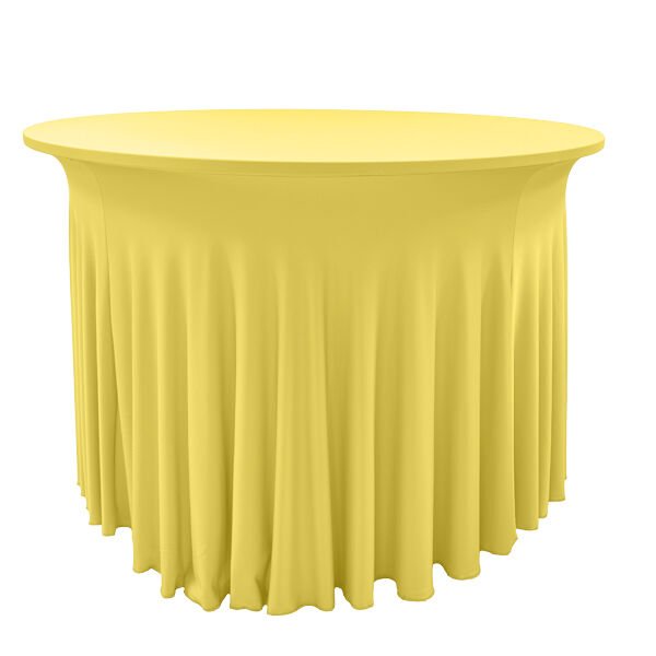 STREÇ FLOW YUVARLAK BANKET MASA ÖRTÜSÜ - 220 GR STREÇ SARI - 150 cm Çap