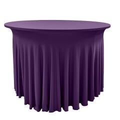 STREÇ FLOW YUVARLAK BANKET MASA ÖRTÜSÜ - 220 GR STREÇ MOR - 120 cm Çap
