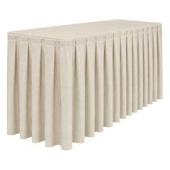 BOX PİLE DİKDÖRTGEN BANKET MASA ÖRTÜSÜ EKRU - En : 70 cm Boy: 160 cm Yükseklik : 73 cm