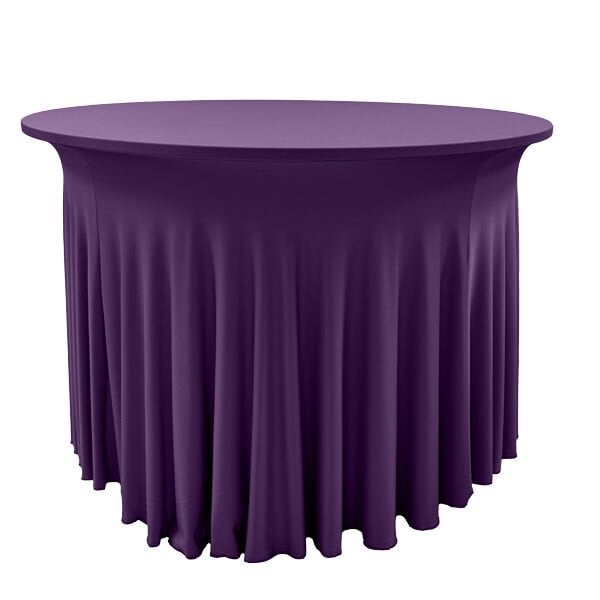 STREÇ FLOW YUVARLAK BANKET MASA ÖRTÜSÜ - 220 GR STREÇ MOR - 150 cm Çap
