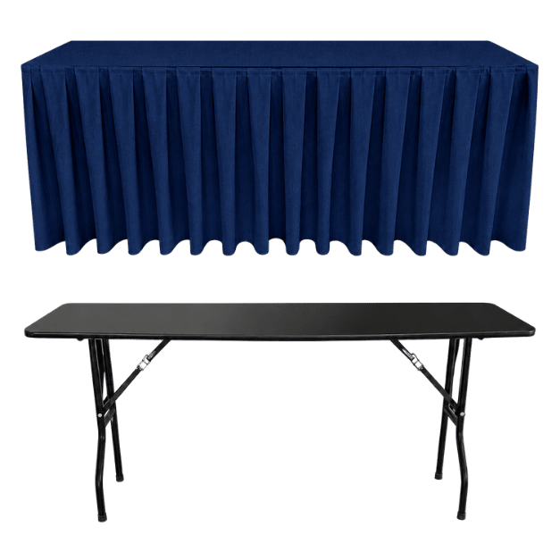 BOX PİLE DİKDÖRTGEN BANKET MASA ÖRTÜSÜ MARINE MAVİ - En : 70 cm Boy: 160 cm Yükseklik : 73 cm
