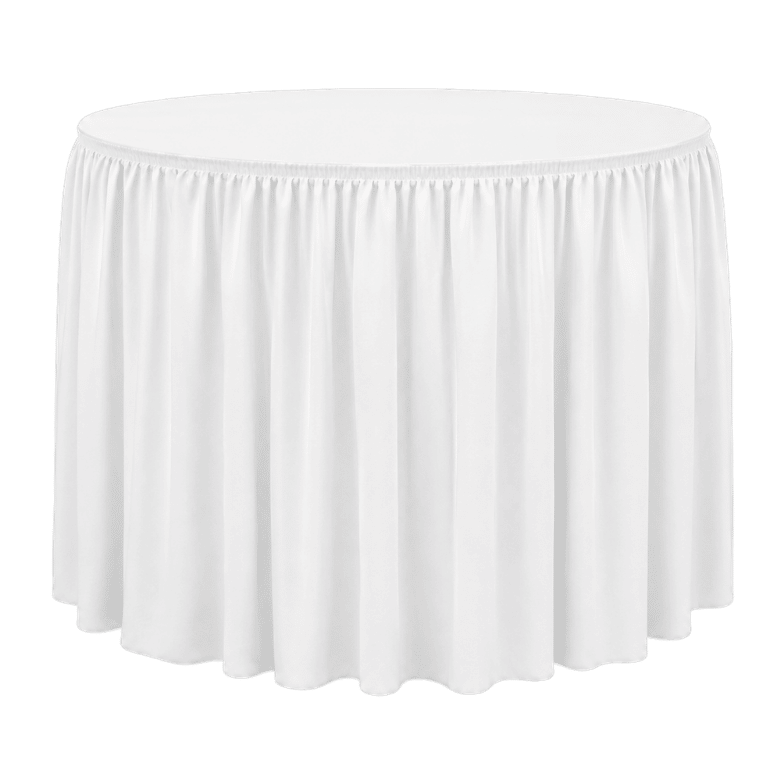 SHIRRED PİLE YUVARLAK BANKET MASA ÖRTÜSÜ 180 cm Çap - BEYAZ