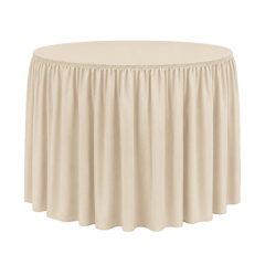 SHIRRED PİLE YUVARLAK BANKET MASA ÖRTÜSÜ 150 cm Çap - EKRU