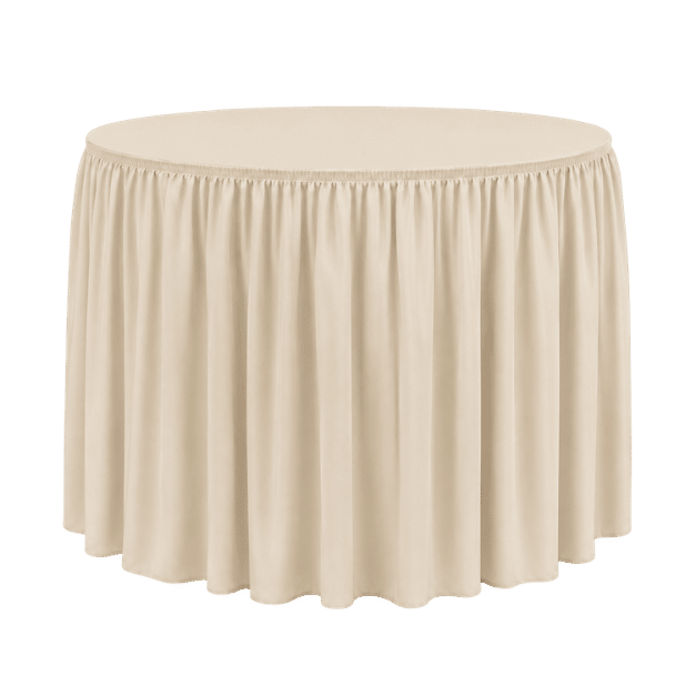 SHIRRED PİLE YUVARLAK BANKET MASA ÖRTÜSÜ 180 cm Çap - EKRU