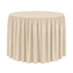 SHIRRED PİLE YUVARLAK BANKET MASA ÖRTÜSÜ 180 cm Çap - EKRU