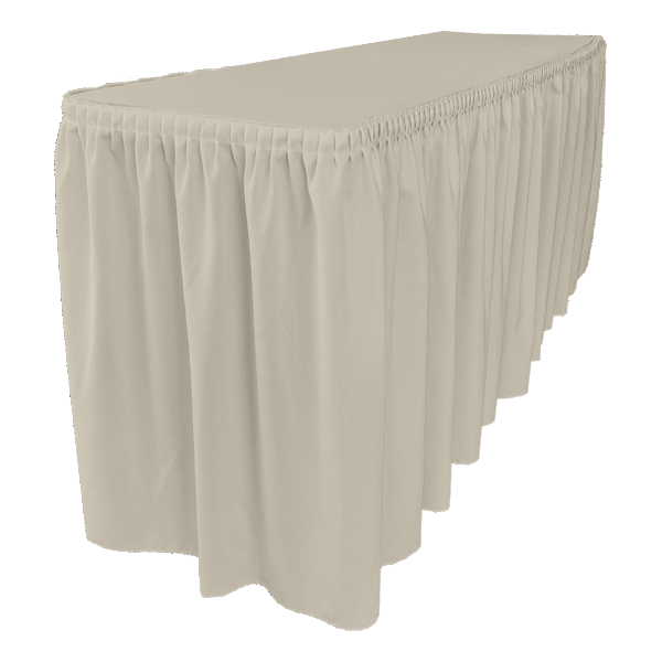 PLISSE PİLE DİKDÖRTGEN BANKET MASA ÖRTÜSÜ En : 70 cm Boy: 180 cm Yükseklik : 73 cm - EKRU