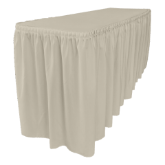 PLISSE PİLE DİKDÖRTGEN BANKET MASA ÖRTÜSÜ En : 70 cm Boy: 180 cm Yükseklik : 73 cm - EKRU