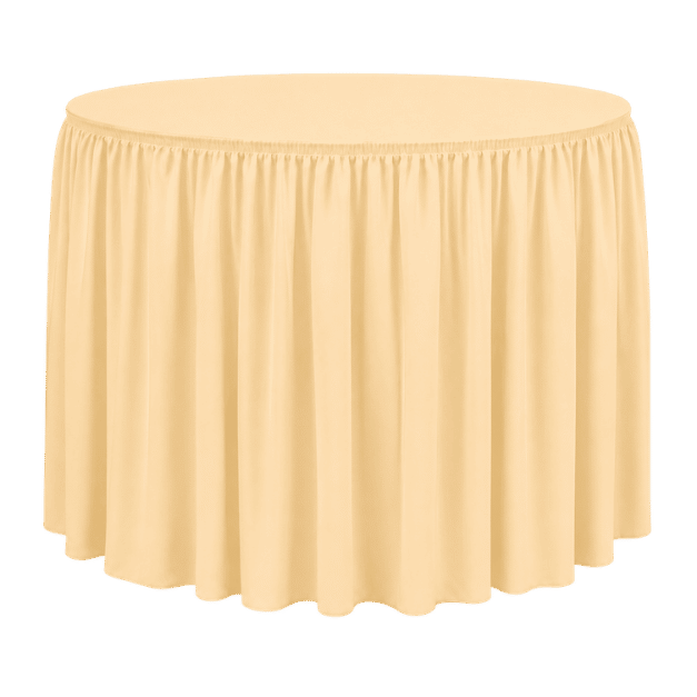 SHIRRED PİLE YUVARLAK BANKET MASA ÖRTÜSÜ 180 cm Çap - KREM