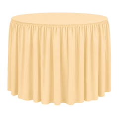 SHIRRED PİLE YUVARLAK BANKET MASA ÖRTÜSÜ 180 cm Çap - KREM