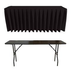 BOX PİLE DİKDÖRTGEN BANKET MASA ÖRTÜSÜ ANTRASİT - En : 70 cm Boy: 180 cm Yükseklik : 73 cm