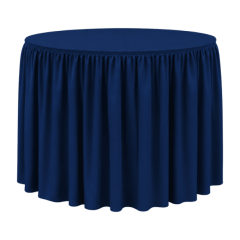 SHIRRED PİLE YUVARLAK BANKET MASA ÖRTÜSÜ 120 cm Çap - MARINE MAVİ