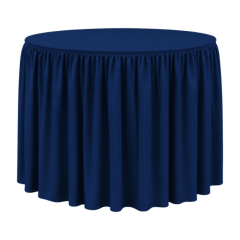 SHIRRED PİLE YUVARLAK BANKET MASA ÖRTÜSÜ 180 cm Çap - MARINE MAVİ