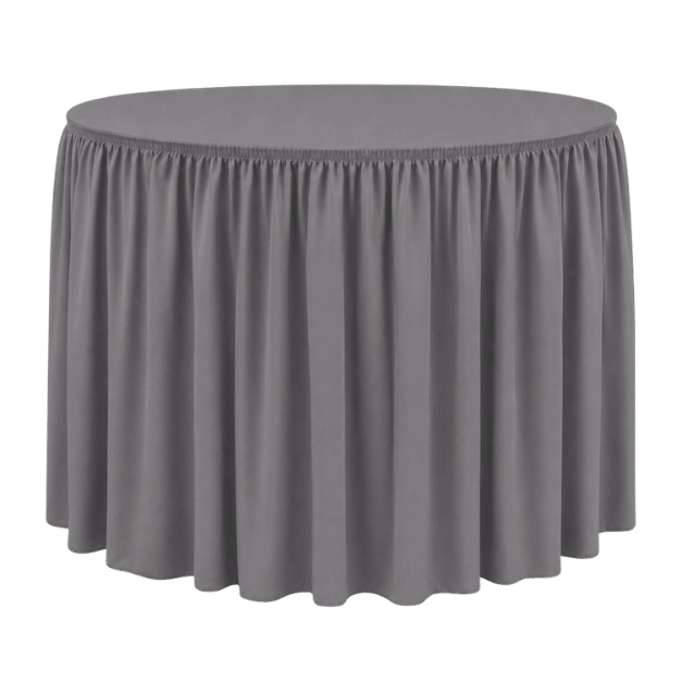 SHIRRED PİLE YUVARLAK BANKET MASA ÖRTÜSÜ 150 cm Çap - GRİ