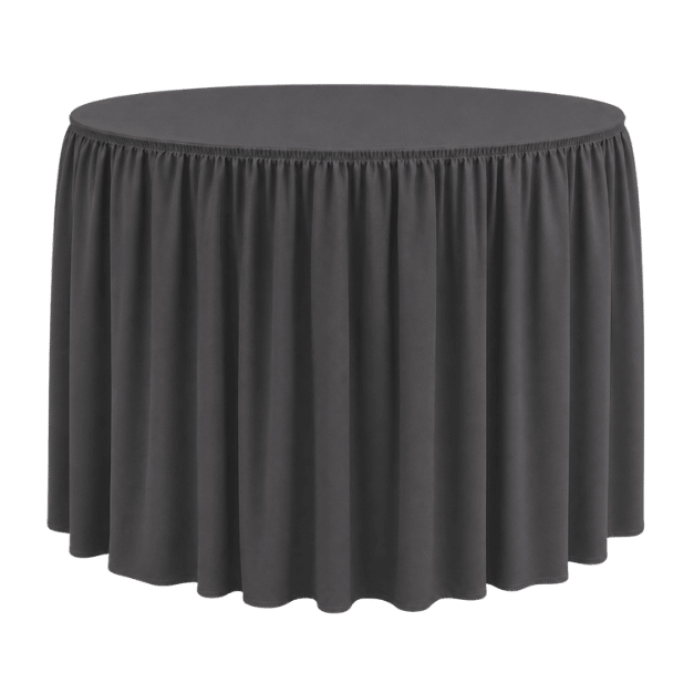 SHIRRED PİLE YUVARLAK BANKET MASA ÖRTÜSÜ 150 cm Çap - ANTRASİT