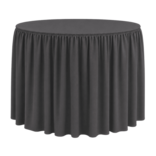 SHIRRED PİLE YUVARLAK BANKET MASA ÖRTÜSÜ 180 cm Çap - ANTRASİT