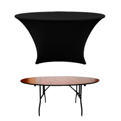 STREÇ YUVARLAK BANKET MASA ÖRTÜSÜ - 220 GR STREÇ SİYAH - 150 cm Çap - OCEAN