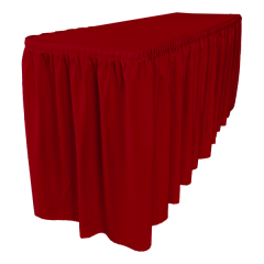 PLISSE PİLE DİKDÖRTGEN BANKET MASA ÖRTÜSÜ En : 90 cm Boy: 140 cm Yükseklik : 73 cm - KIRMIZI