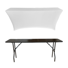 STREÇ DİKDÖRTGEN BANKET MASA ÖRTÜSÜ - 4 TARAFI KAPALI 220 GR STREÇ En : 70 cm Boy: 180 cm Yükseklik : 73 cm - BEYAZ