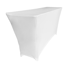 STREÇ DİKDÖRTGEN BANKET MASA ÖRTÜSÜ - 4 TARAFI KAPALI 220 GR STREÇ En : 70 cm Boy: 180 cm Yükseklik : 73 cm - BEYAZ