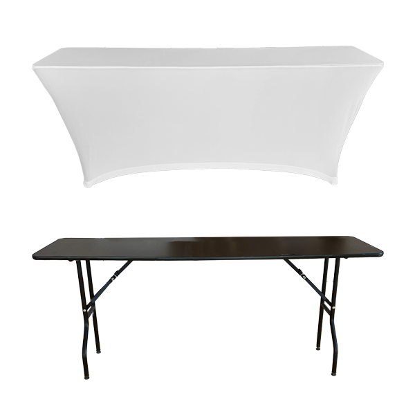 STREÇ DİKDÖRTGEN BANKET MASA ÖRTÜSÜ - 4 TARAFI KAPALI 220 GR STREÇ En : 90 cm Boy: 160 cm Yükseklik : 73 cm - BEYAZ