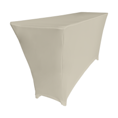 STREÇ DİKDÖRTGEN BANKET MASA ÖRTÜSÜ - 4 TARAFI KAPALI 220 GR STREÇ En : 70 cm Boy: 120 cm Yükseklik : 73 cm - EKRU