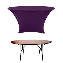STREÇ YUVARLAK BANKET MASA ÖRTÜSÜ - 220 GR STREÇ MOR - 120 cm Çap - JERSEY