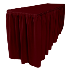 PLISSE PİLE DİKDÖRTGEN BANKET MASA ÖRTÜSÜ En : 90 cm Boy: 140 cm Yükseklik : 73 cm - BORDO