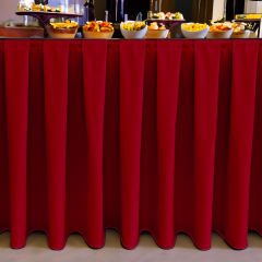 BOX PİLE MASA ETEKLİĞİ (SKIRTING) STANDART ÖLÇÜ KIRMIZI - 510 Cm Genişlik x 73 Cm Yükseklik
