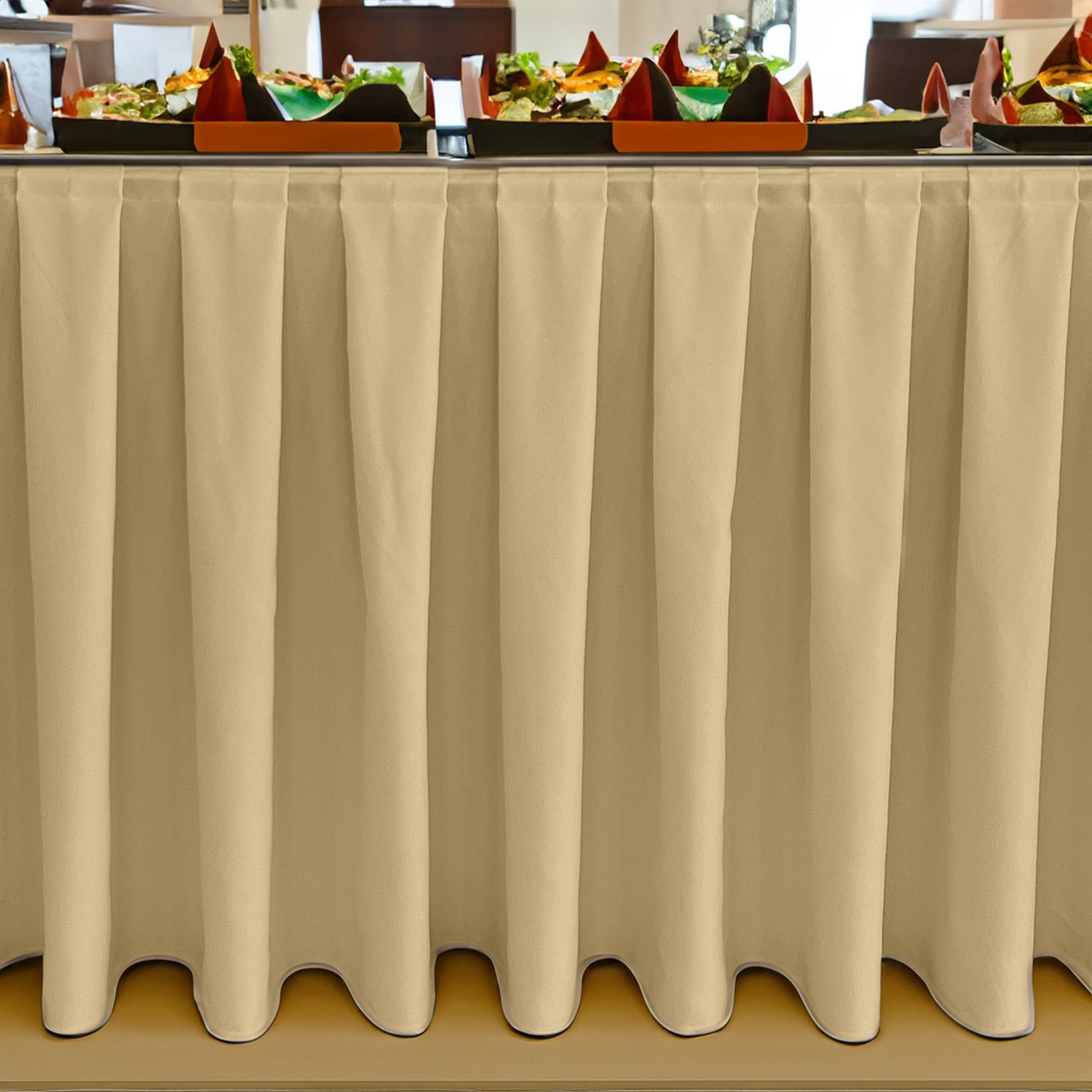 BOX PİLE MASA ETEKLİĞİ (SKIRTING) STANDART ÖLÇÜ KREM -  470 Cm Genişlik x 73 Cm Yükseklik