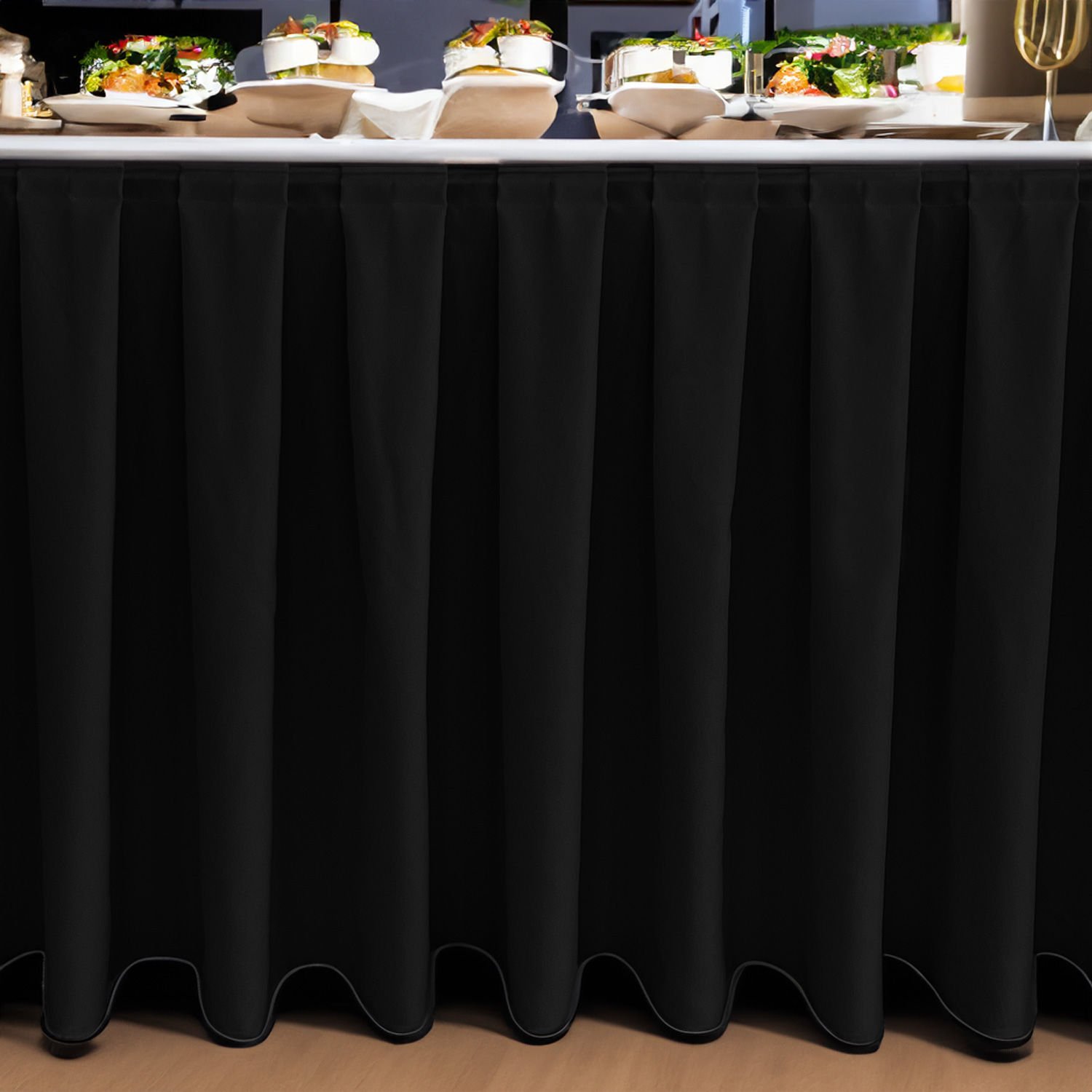 BOX PİLE MASA ETEKLİĞİ (SKIRTING) STANDART ÖLÇÜ SİYAH -  470 Cm Genişlik x 73 Cm Yükseklik