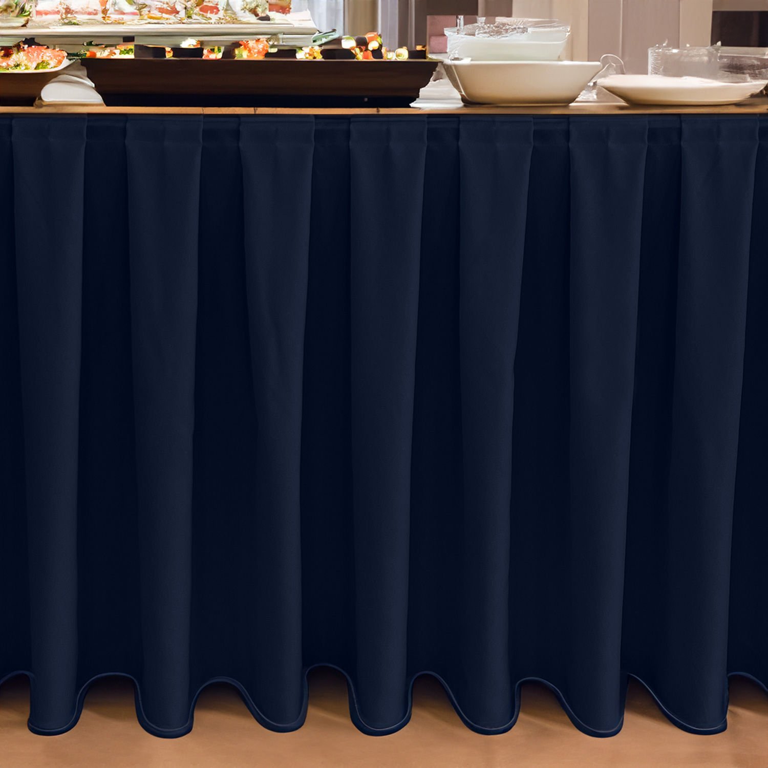 BOX PİLE MASA ETEKLİĞİ (SKIRTING) STANDART ÖLÇÜ MARINE MAVİ - 480 Cm Genişlik x 73 Cm Yükseklik