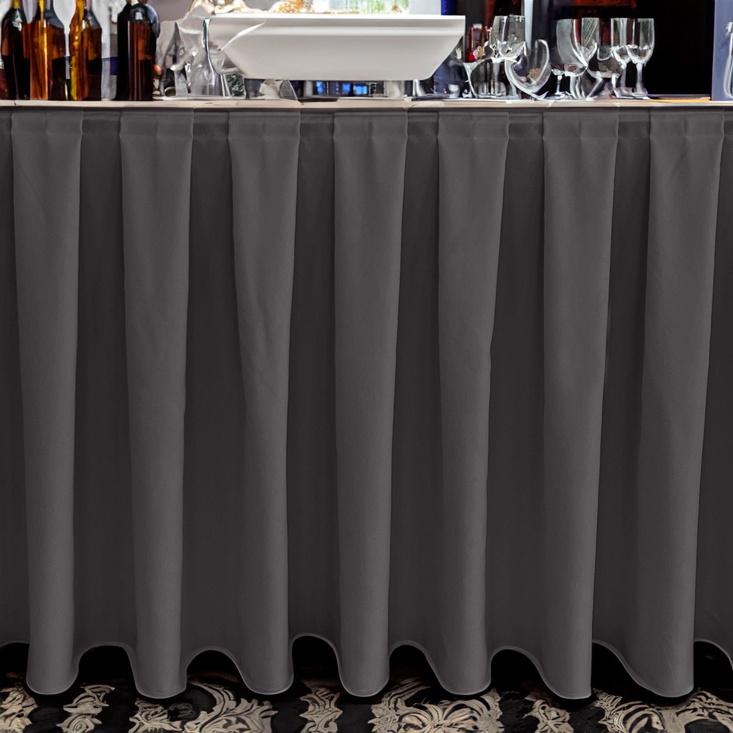 BOX PİLE MASA ETEKLİĞİ (SKIRTING) STANDART ÖLÇÜ GRİ - 480 Cm Genişlik x 73 Cm Yükseklik