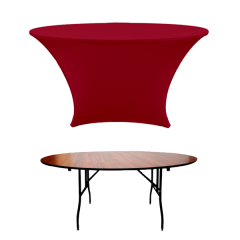 STREÇ YUVARLAK BANKET MASA ÖRTÜSÜ - 220 GR STREÇ KIRMIZI - 120 cm Çap - JERSEY