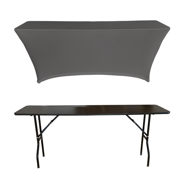 STREÇ DİKDÖRTGEN BANKET MASA ÖRTÜSÜ - 4 TARAFI KAPALI 220 GR STREÇ En : 45 cm Boy: 180 cm Yükseklik : 73 cm - GRİ