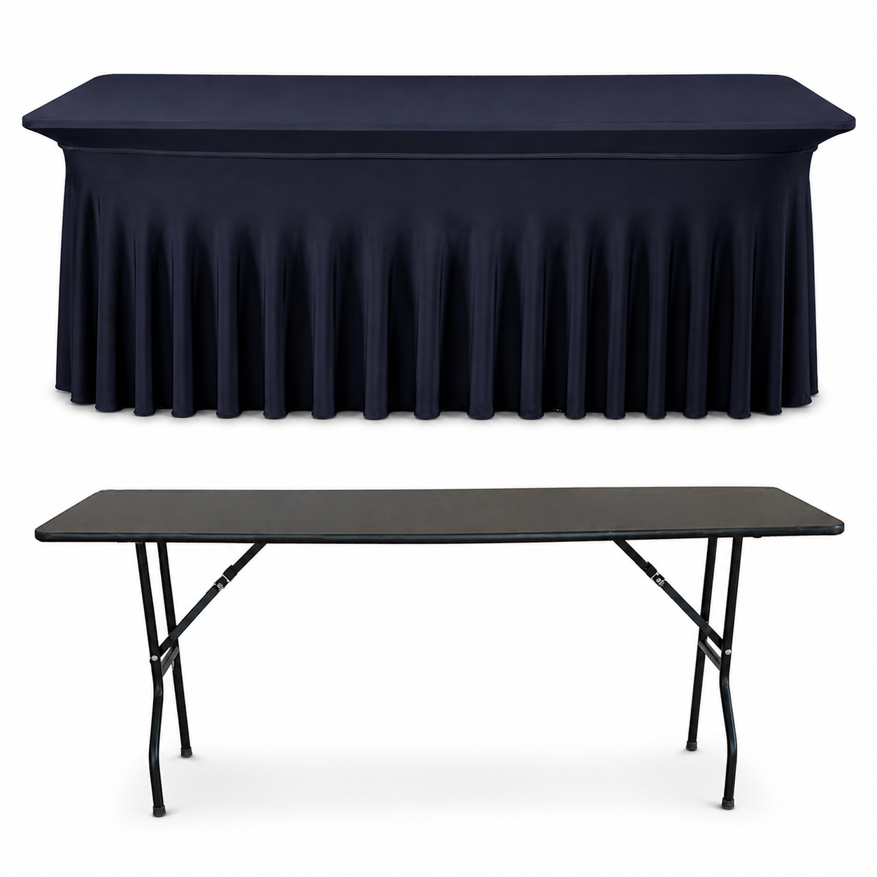 STREÇ FLOW DİKDÖRTGEN BANKET MASA ÖRTÜSÜ MARINE MAVİ - En : 90 cm Boy: 160 cm Yükseklik : 73 cm