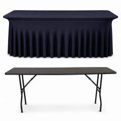 STREÇ FLOW DİKDÖRTGEN BANKET MASA ÖRTÜSÜ MARINE MAVİ - En : 90 cm Boy: 160 cm Yükseklik : 73 cm