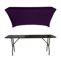 STREÇ DİKDÖRTGEN BANKET MASA ÖRTÜSÜ - 4 TARAFI KAPALI 220 GR STREÇ En : 70 cm Boy: 120 cm Yükseklik : 73 cm - MOR