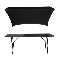 STREÇ DİKDÖRTGEN BANKET MASA ÖRTÜSÜ - 4 TARAFI KAPALI 220 GR STREÇ En : 90 cm Boy: 120 cm Yükseklik : 73 cm - ANTRASİT