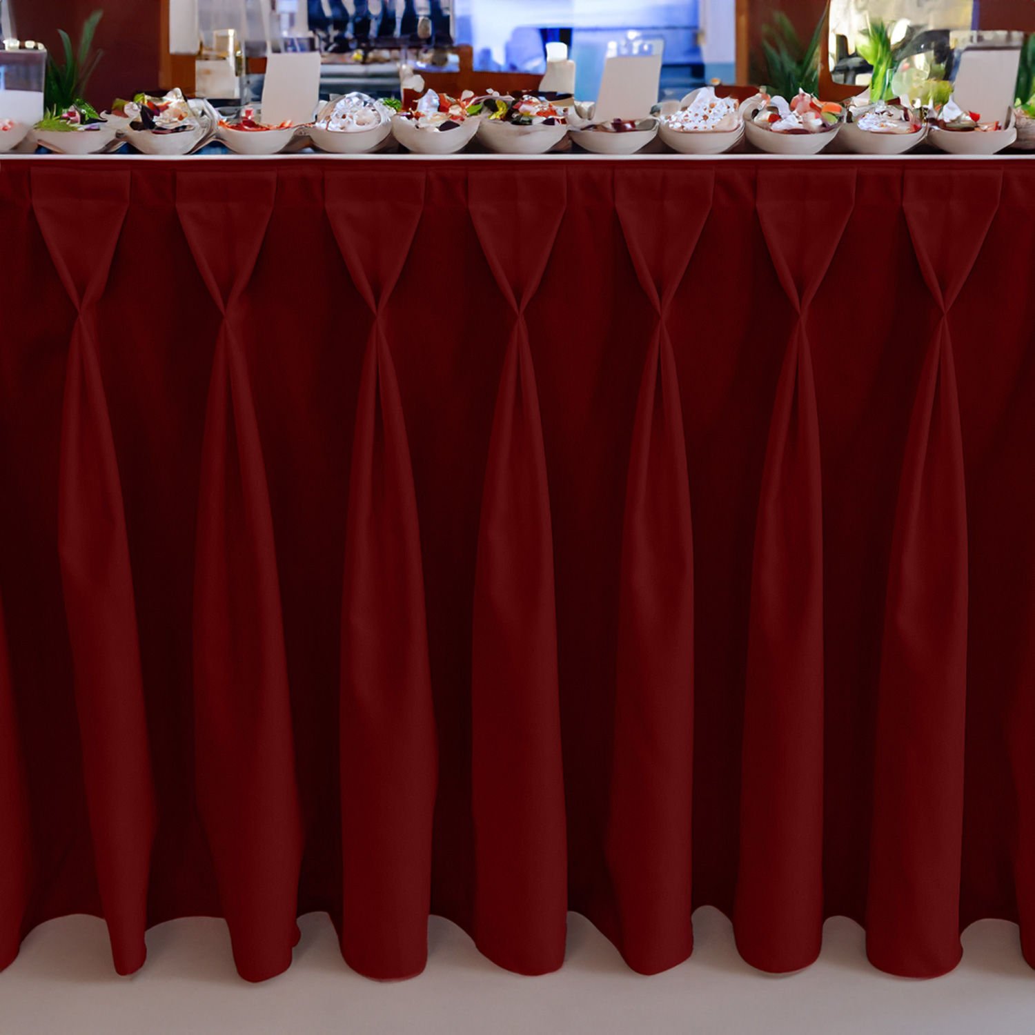 DIAMOND MASA ETEKLİĞİ (SKIRTING) STANDART ÖLÇÜ BORDO - 390 Cm Genişlik x 73 Cm Yükseklik