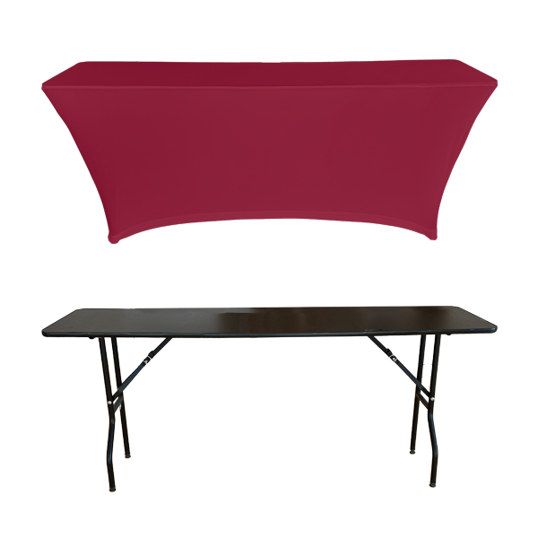 STREÇ DİKDÖRTGEN BANKET MASA ÖRTÜSÜ - 4 TARAFI KAPALI 220 GR STREÇ En : 70 cm Boy: 120 cm Yükseklik : 73 cm - KIRMIZI