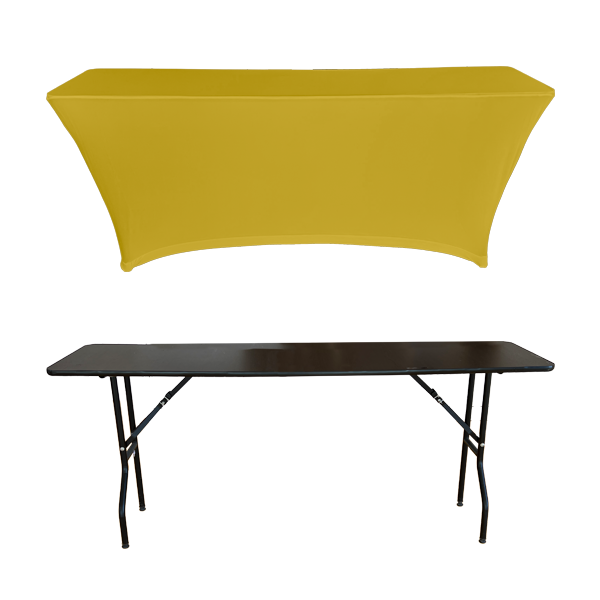 STREÇ DİKDÖRTGEN BANKET MASA ÖRTÜSÜ - 4 TARAFI KAPALI 220 GR STREÇ En : 45 cm Boy: 160 cm Yükseklik : 73 cm - SARI