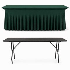 STREÇ FLOW DİKDÖRTGEN BANKET MASA ÖRTÜSÜ En : 45 cm Boy: 140 cm Yükseklik : 73 cm - DARK GREEN