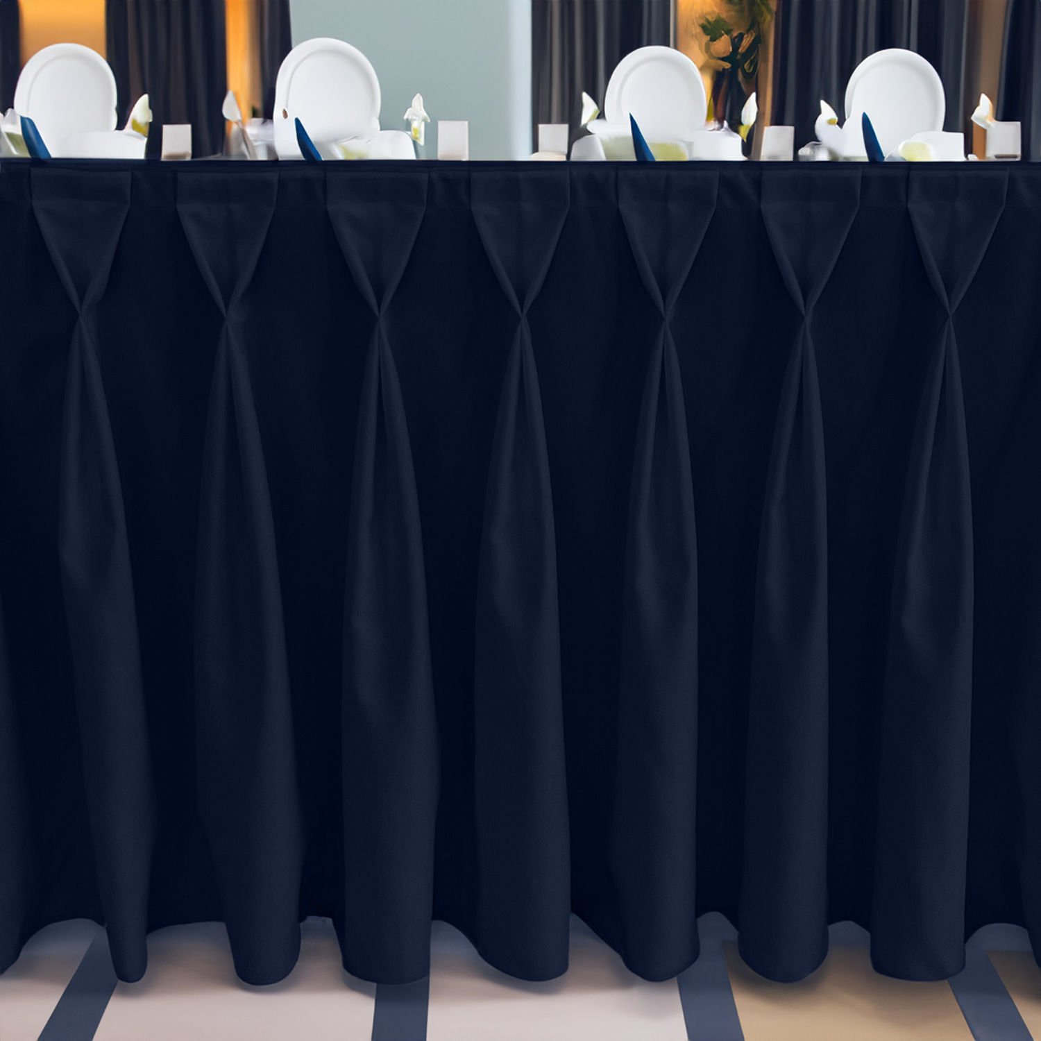 DIAMOND MASA ETEKLİĞİ (SKIRTING) STANDART ÖLÇÜ MARINE MAVİ -  470 Cm Genişlik x 73 Cm Yükseklik