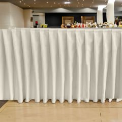AKORDİYON MASA ETEKLİĞİ (SKIRTING) STANDART ÖLÇÜ EKRU - 510 Cm Genişlik x 73 Cm Yükseklik