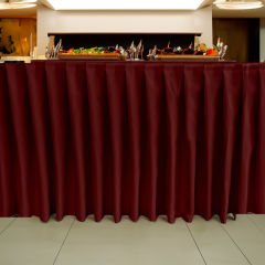 AKORDİYON MASA ETEKLİĞİ (SKIRTING) STANDART ÖLÇÜ BORDO - 510 Cm Genişlik x 73 Cm Yükseklik