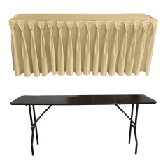 DIAMOND PİLE DİKDÖRTGEN BANKET MASA ÖRTÜSÜ KREM - En : 70 cm Boy: 180 cm Yükseklik : 73 cm