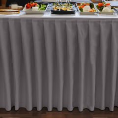 AKORDİYON MASA ETEKLİĞİ (SKIRTING) STANDART ÖLÇÜ GRİ -  470 Cm Genişlik x 73 Cm Yükseklik