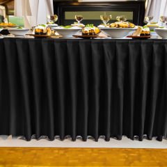 AKORDİYON MASA ETEKLİĞİ (SKIRTING) STANDART ÖLÇÜ SİYAH -  470 Cm Genişlik x 73 Cm Yükseklik