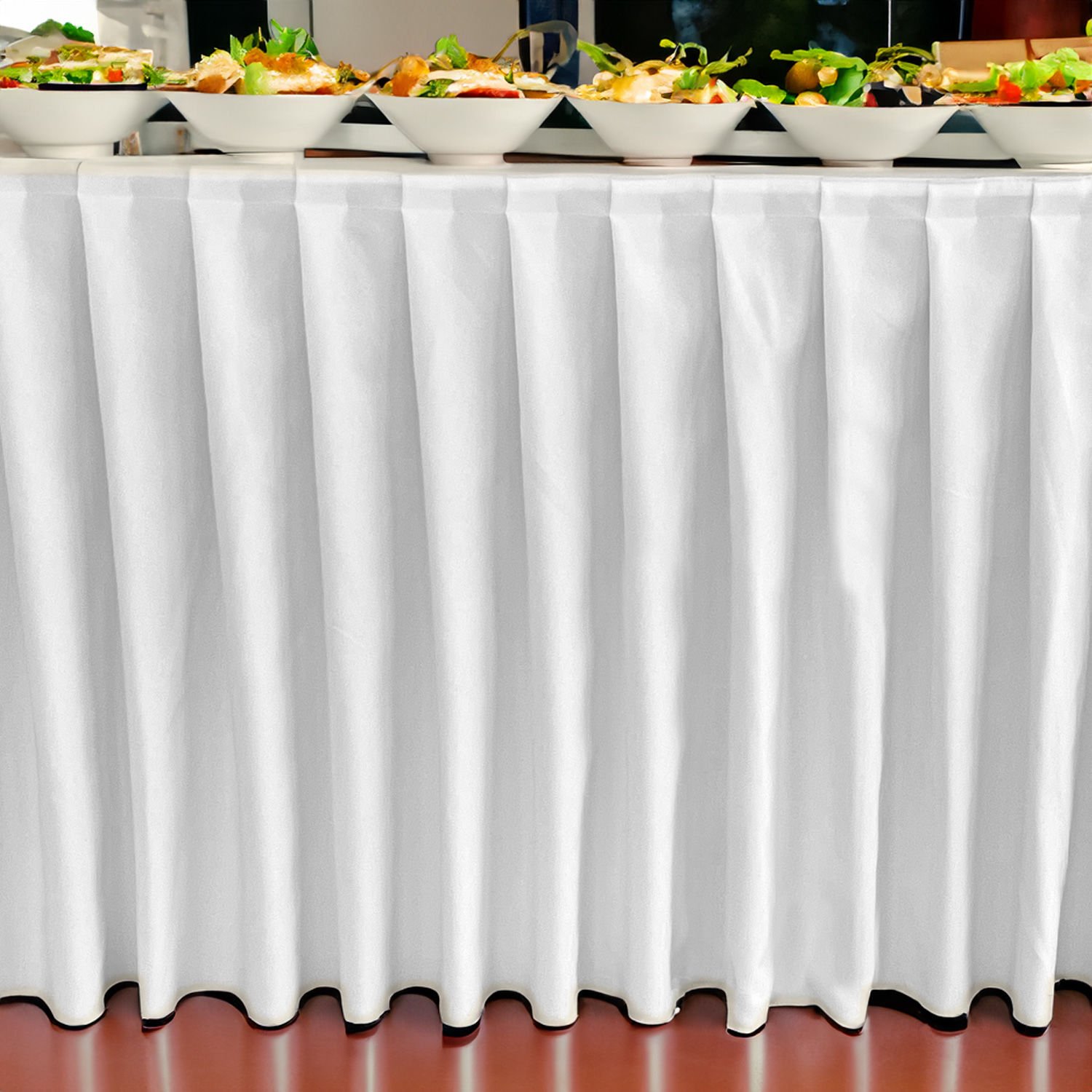 AKORDİYON MASA ETEKLİĞİ (SKIRTING) STANDART ÖLÇÜ BEYAZ - 480 Cm Genişlik x 73 Cm Yükseklik